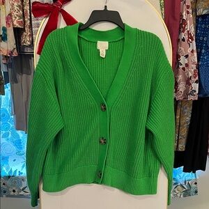 H&M vibrant green cardigan